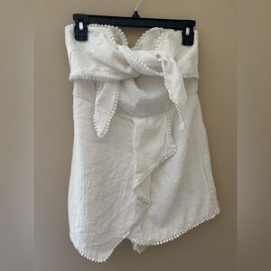 Fashion Nova White Strapless Romper